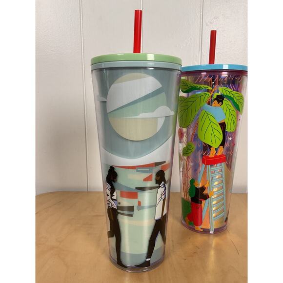 Starbucks 24 OZ Insulated Water/Drink Cups Lids/Straws Collaborations - Picture 3 of 7